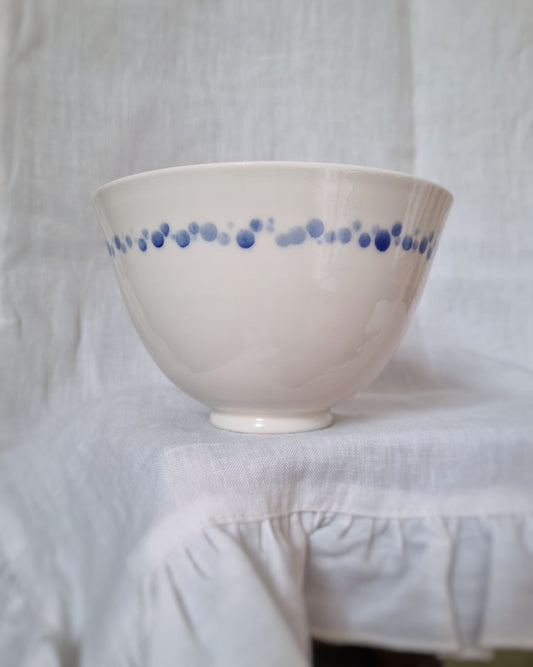 Bol porcelaine points bleus