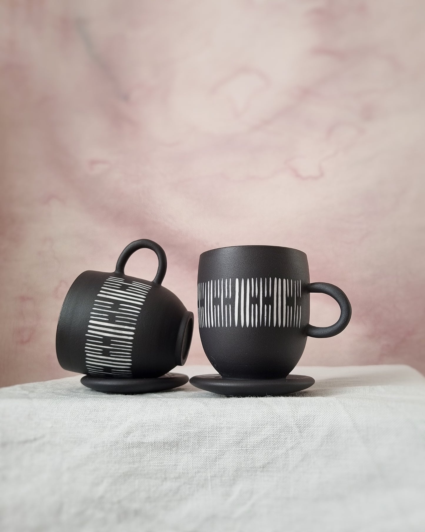 100ml black porcelain espresso cup and saucer — C