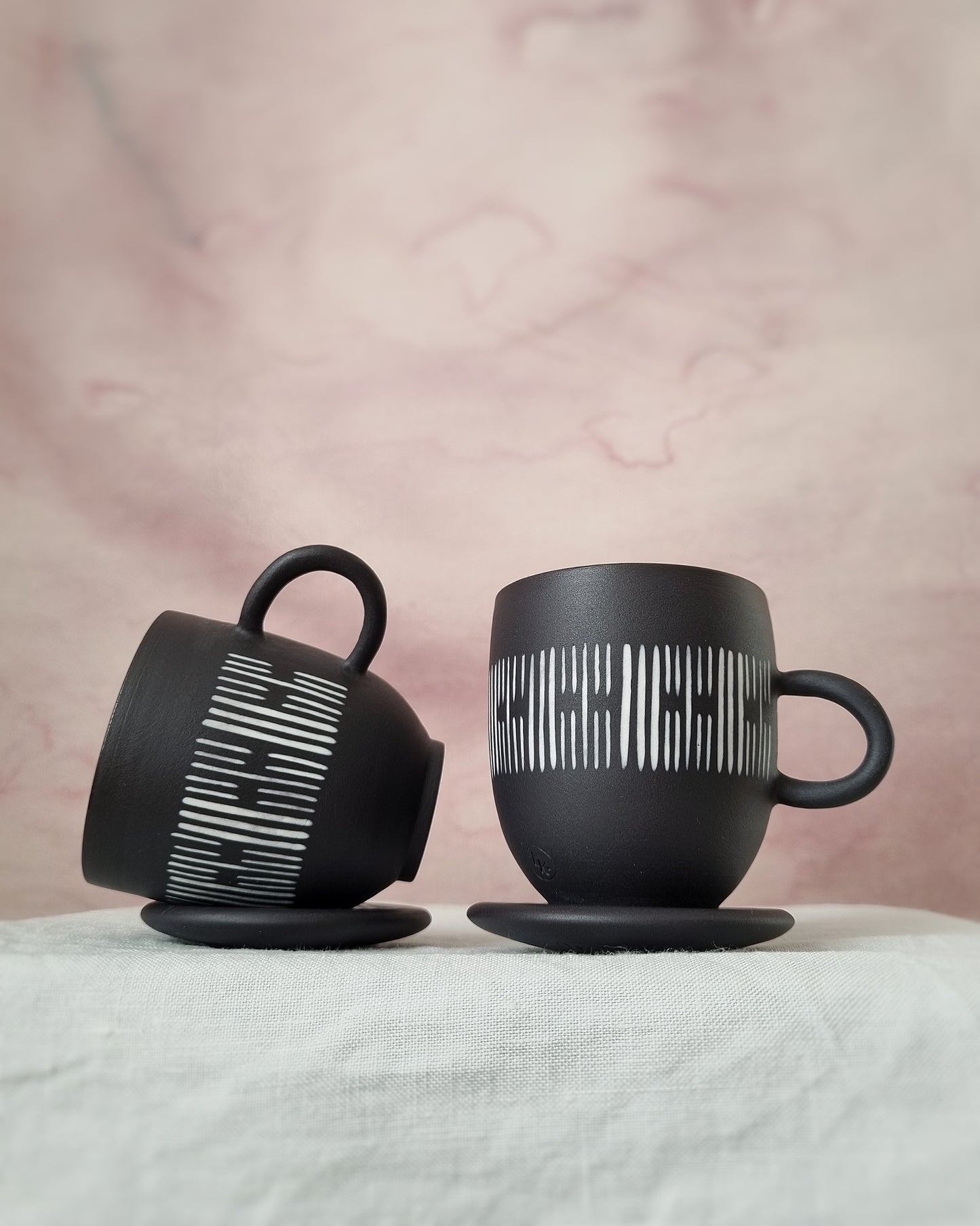 100ml black porcelain espresso cup and saucer — C