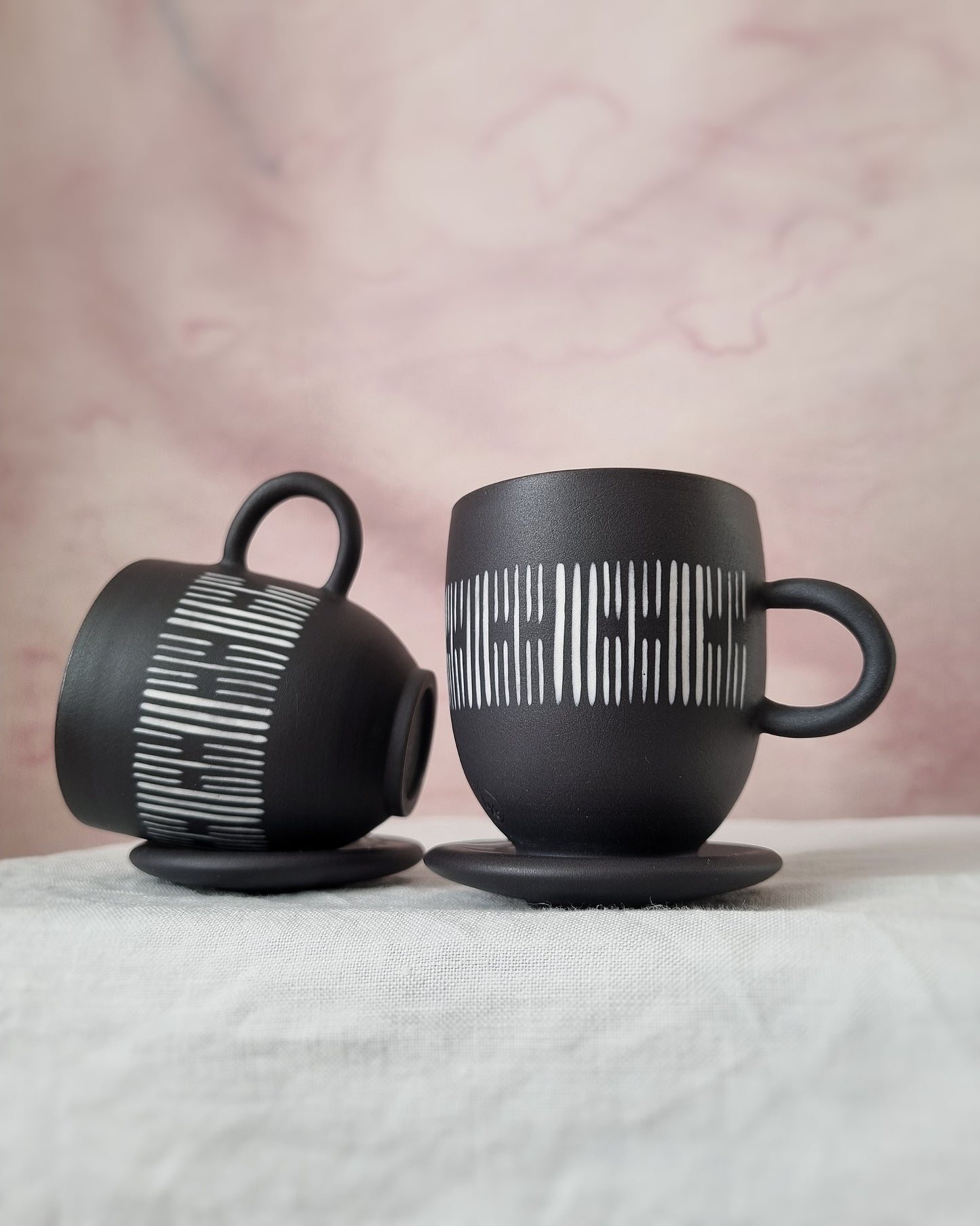 100ml black porcelain espresso cup and saucer — C