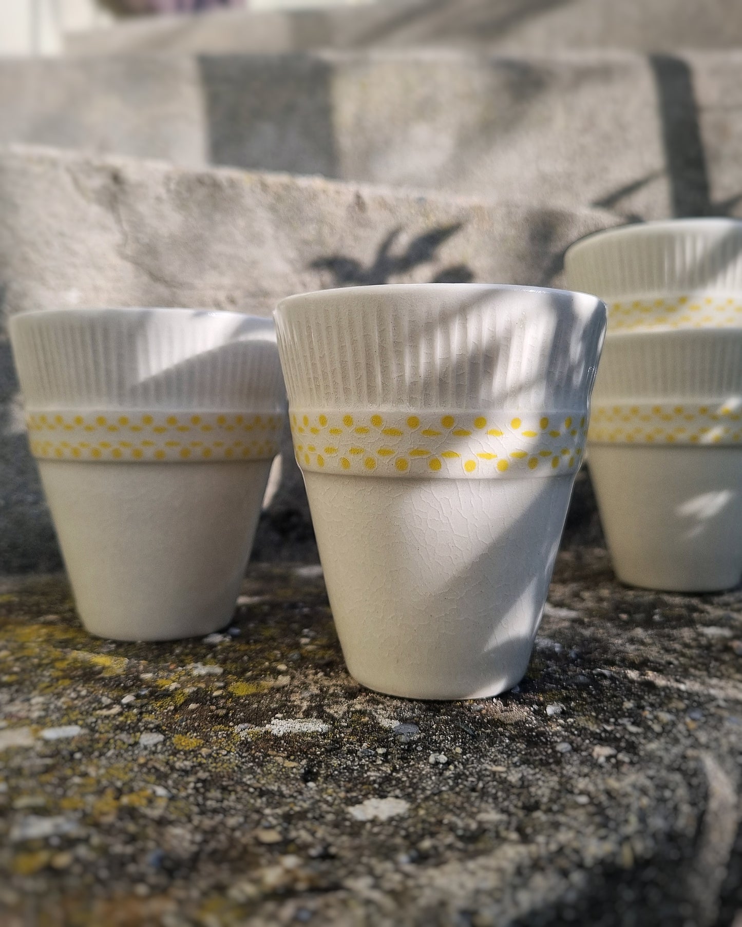 Verre grés porcelaineux motifs jaunes — 150ml