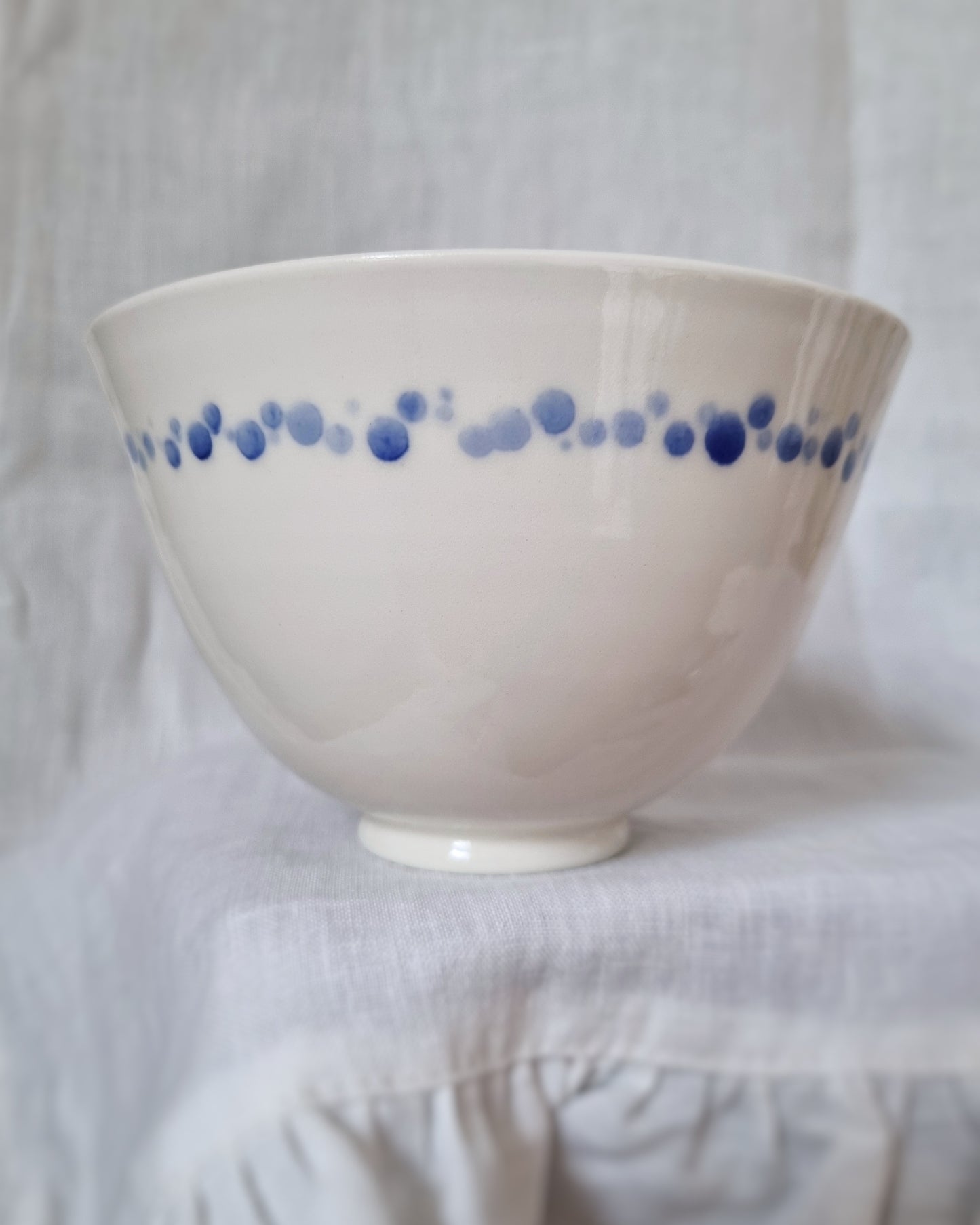 Bol porcelaine points bleus