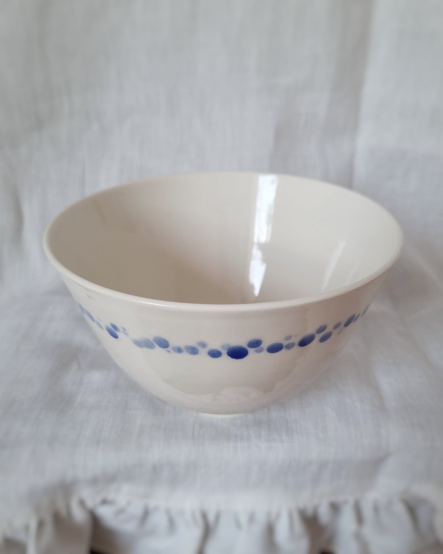 Bol porcelaine points bleus