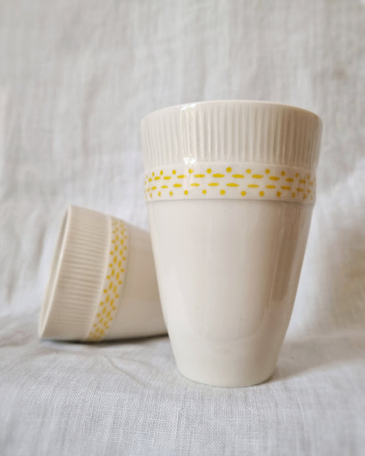 Verre porcelaine motifs jaunes — 200ml
