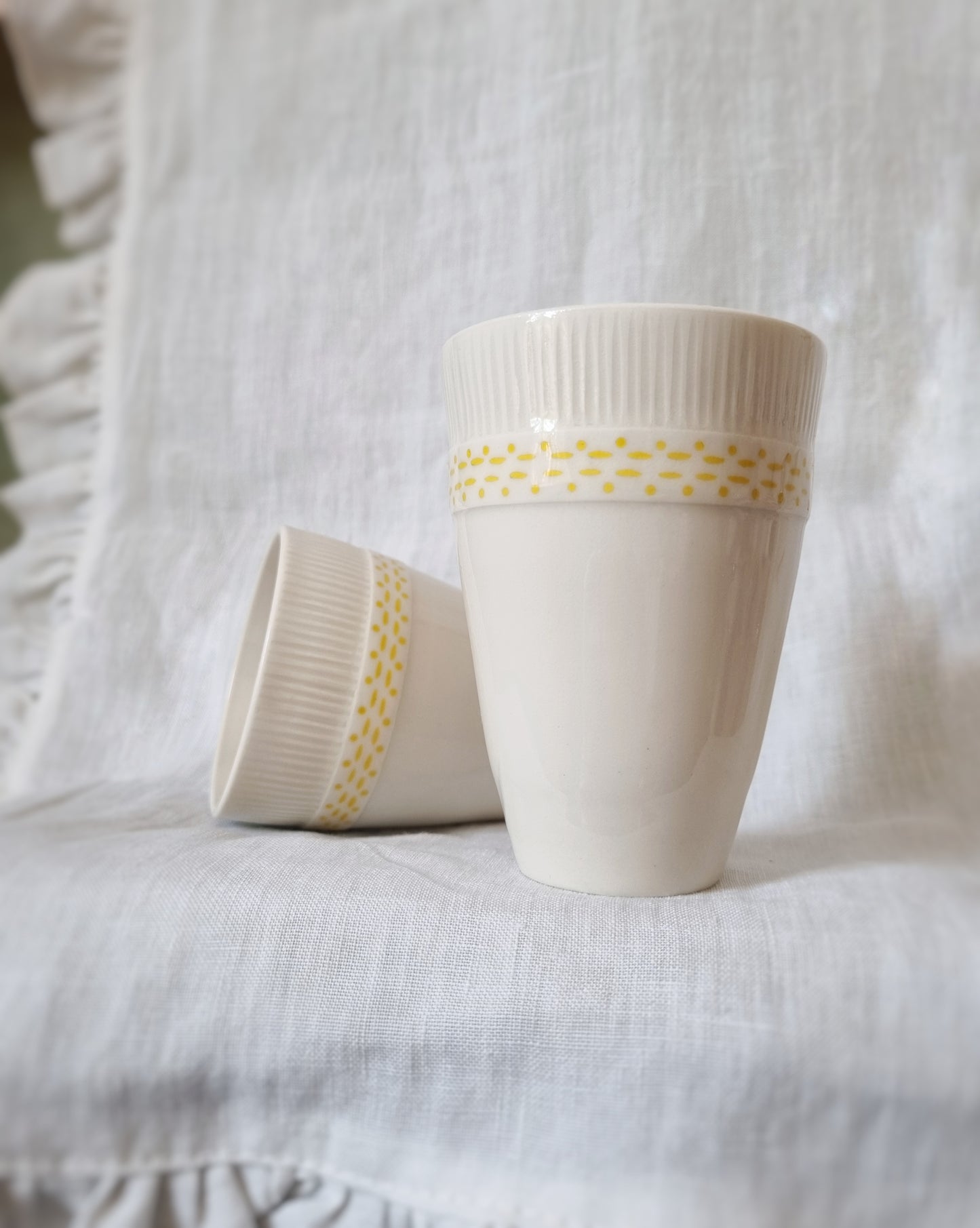 Verre porcelaine motifs jaunes — 200ml