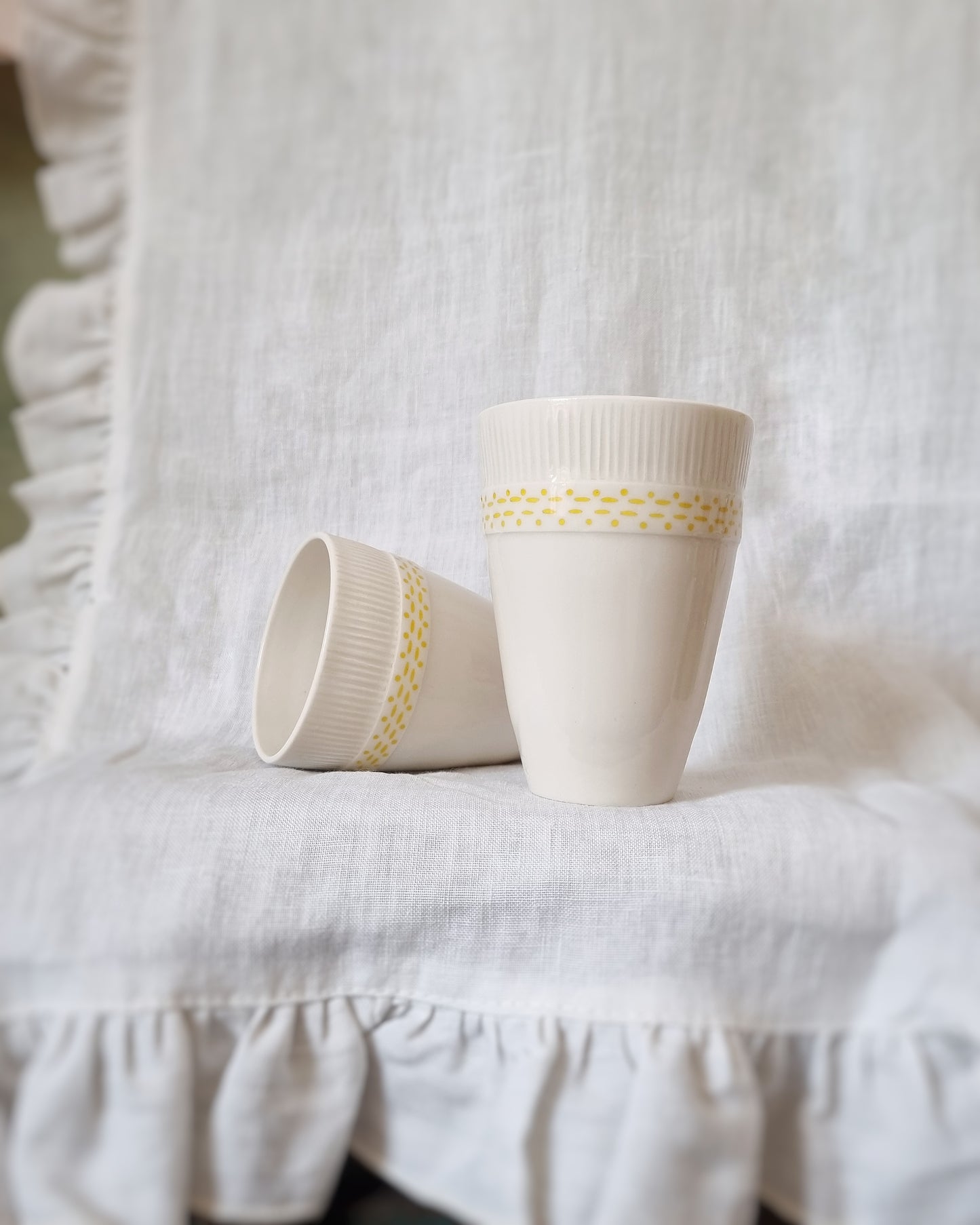 Verre porcelaine motifs jaunes — 200ml