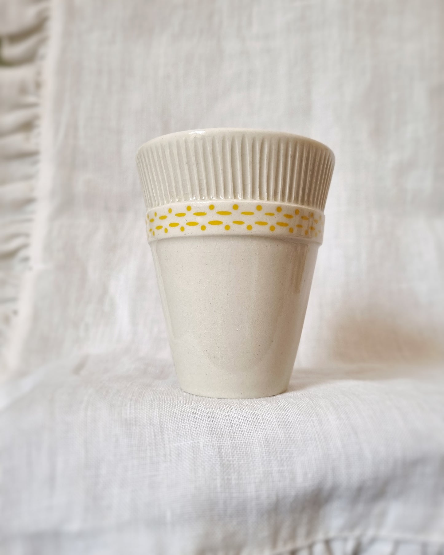 Verre grés porcelaineux motifs jaunes — 150ml