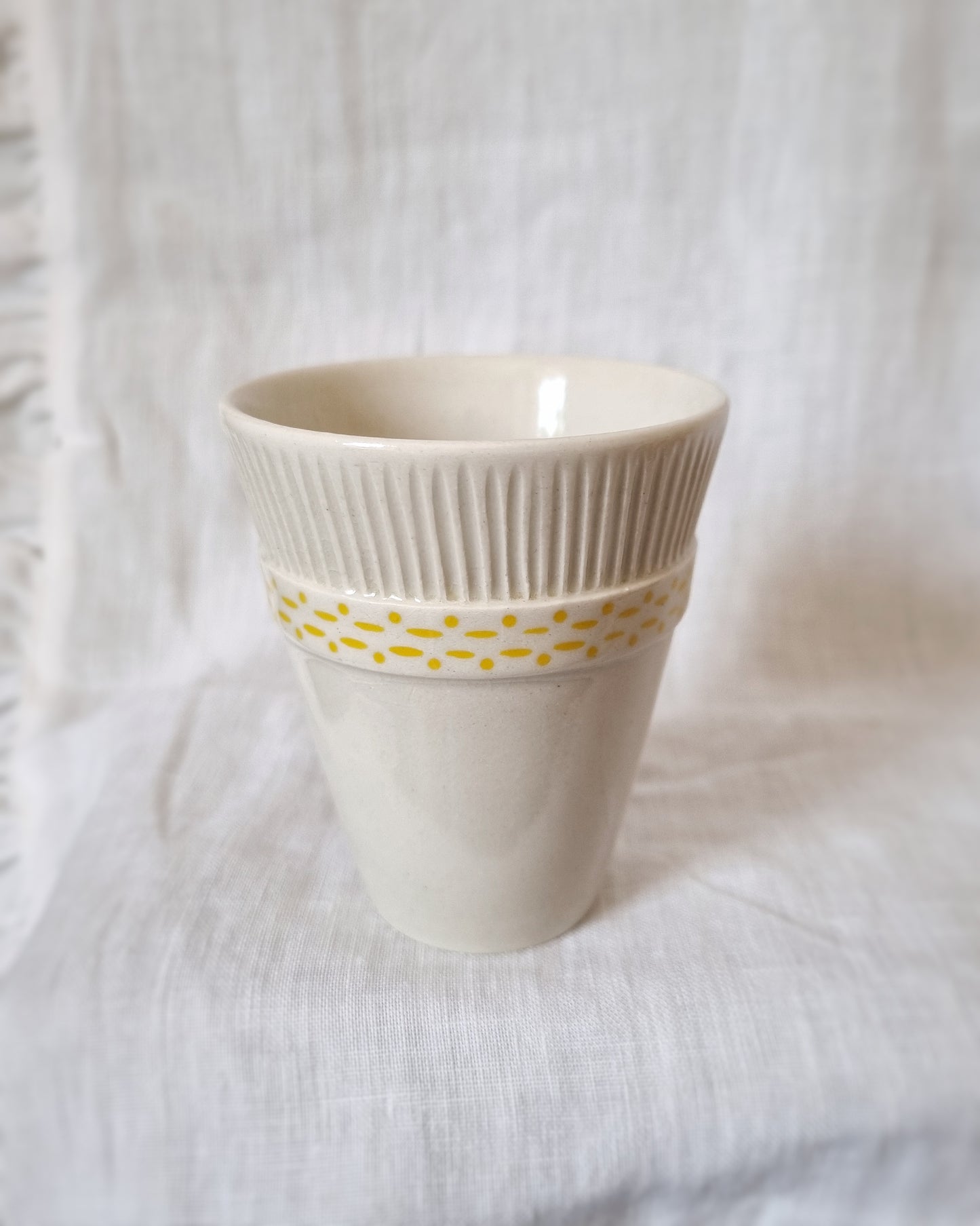 Verre grés porcelaineux motifs jaunes — 150ml