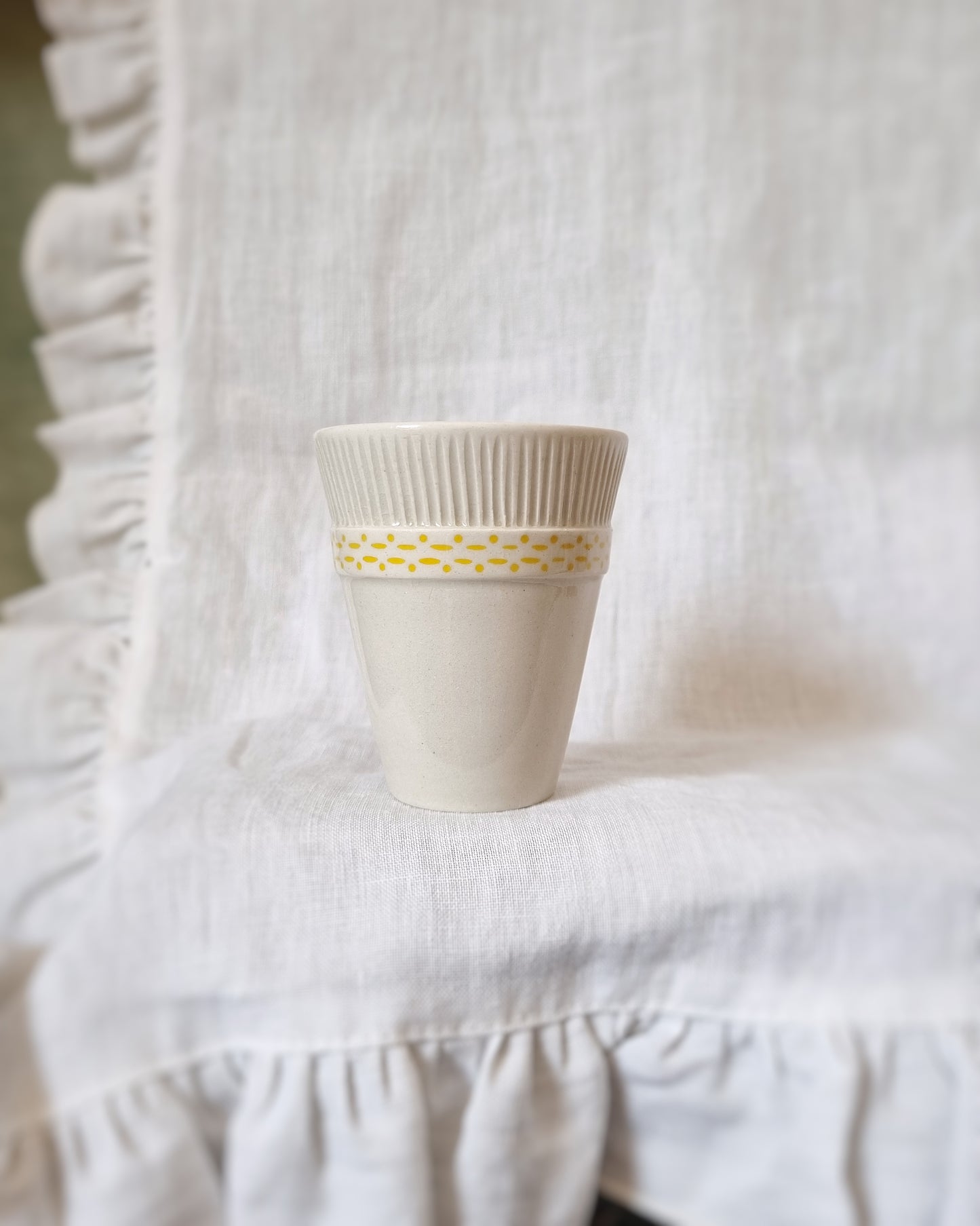 Verre grés porcelaineux motifs jaunes — 150ml