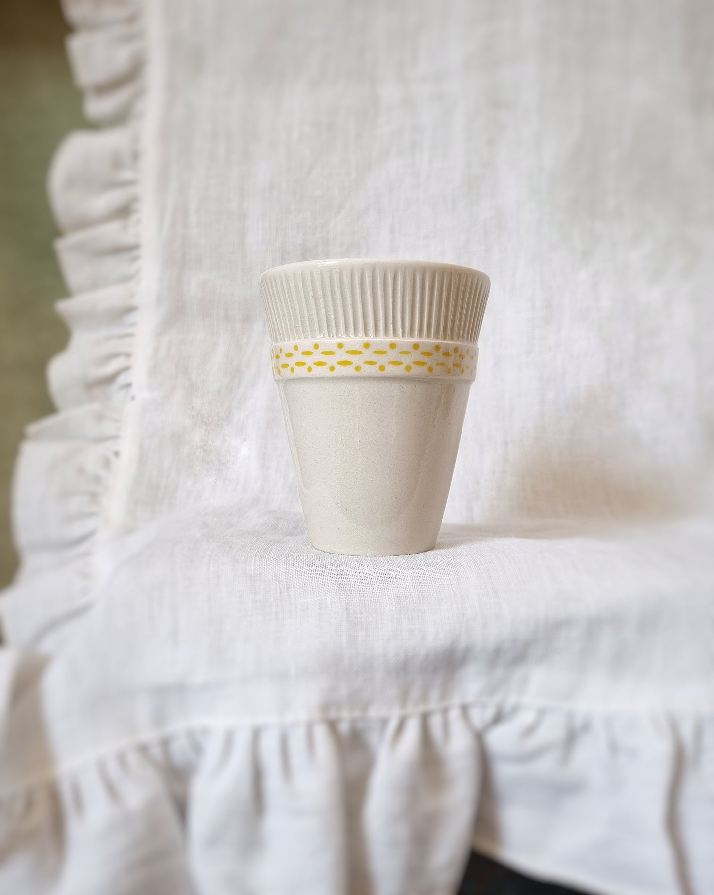 Verre grés porcelaineux motifs jaunes — 150ml