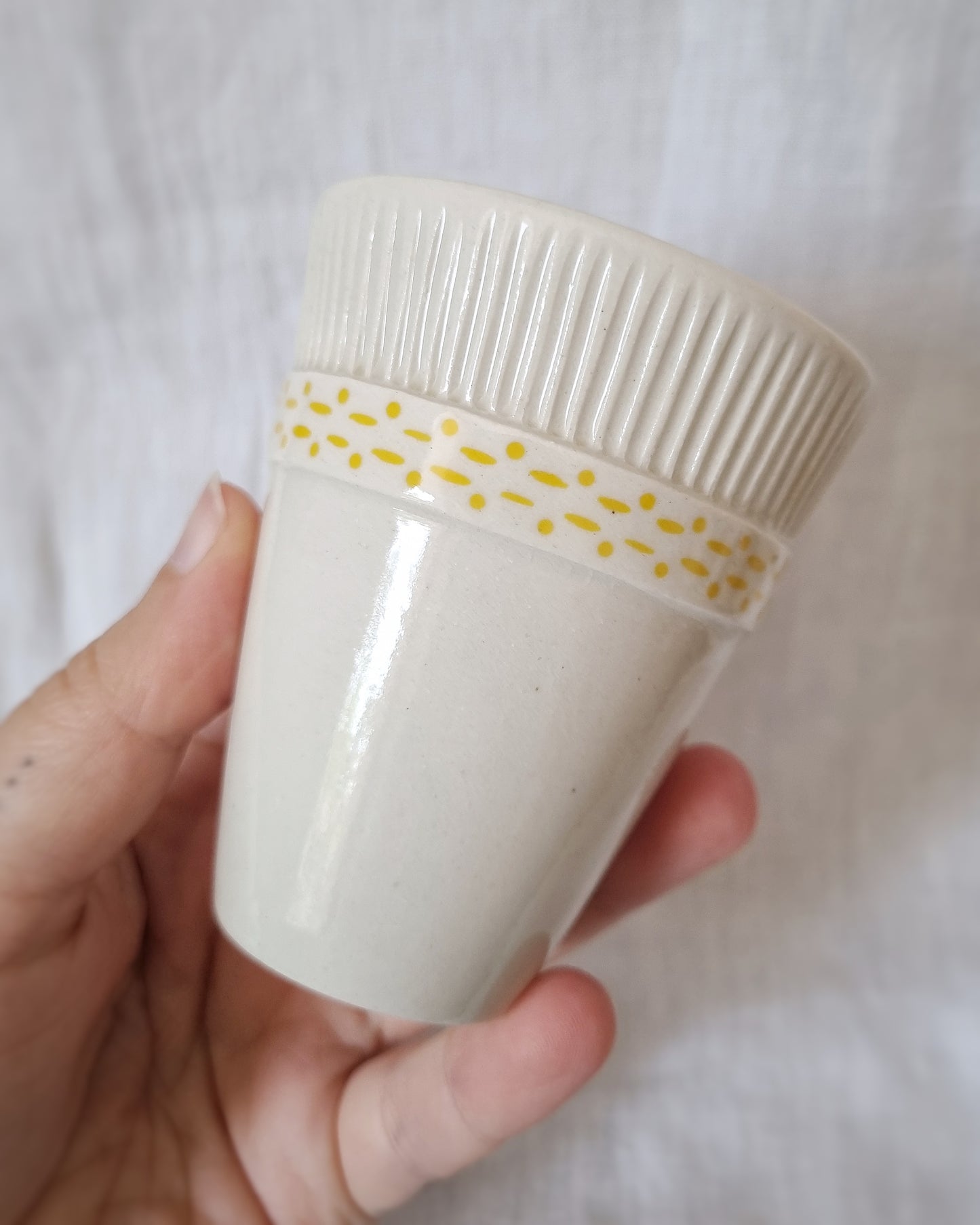 Verre grés porcelaineux motifs jaunes — 150ml
