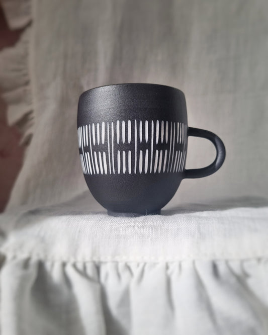 Tasse espresso 100ml porcelaine noire sans sous-tasse — B