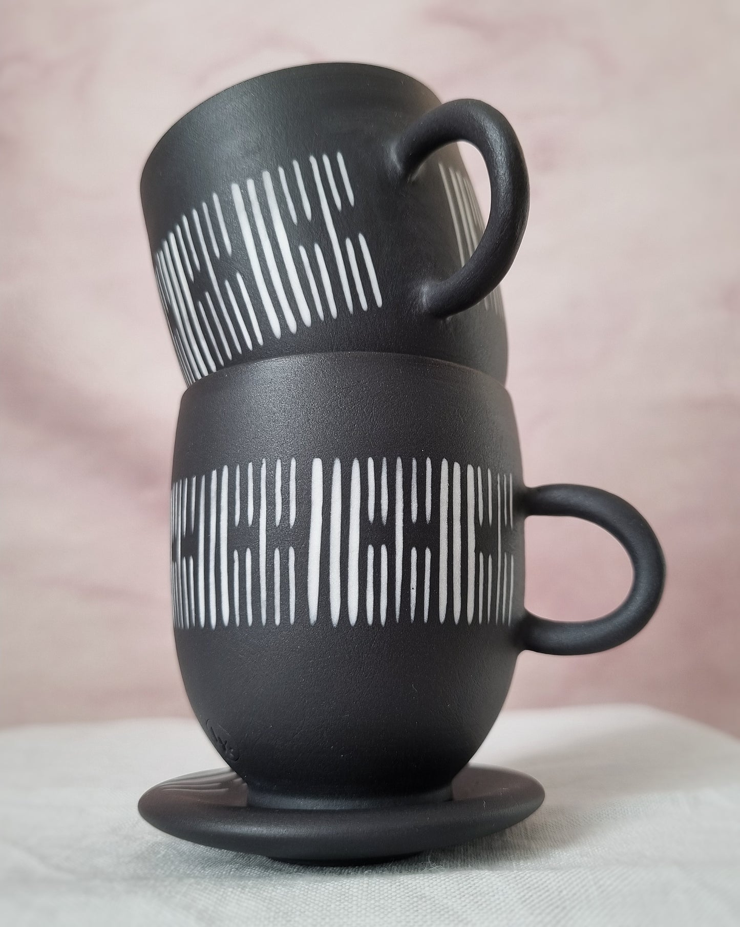 100ml black porcelain espresso cup and saucer — C