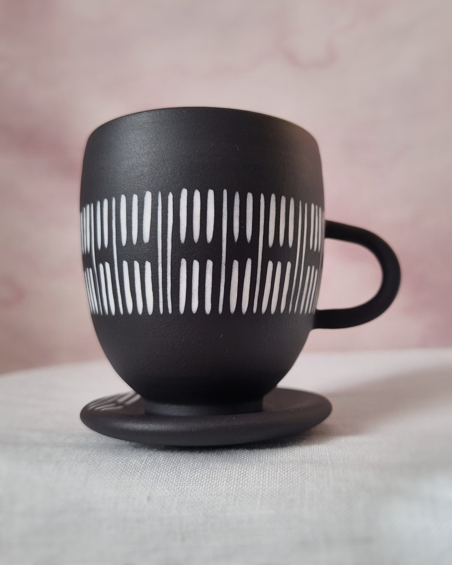 Tasse espresso 100ml en porcelaine noire, avec sous-tasse — B