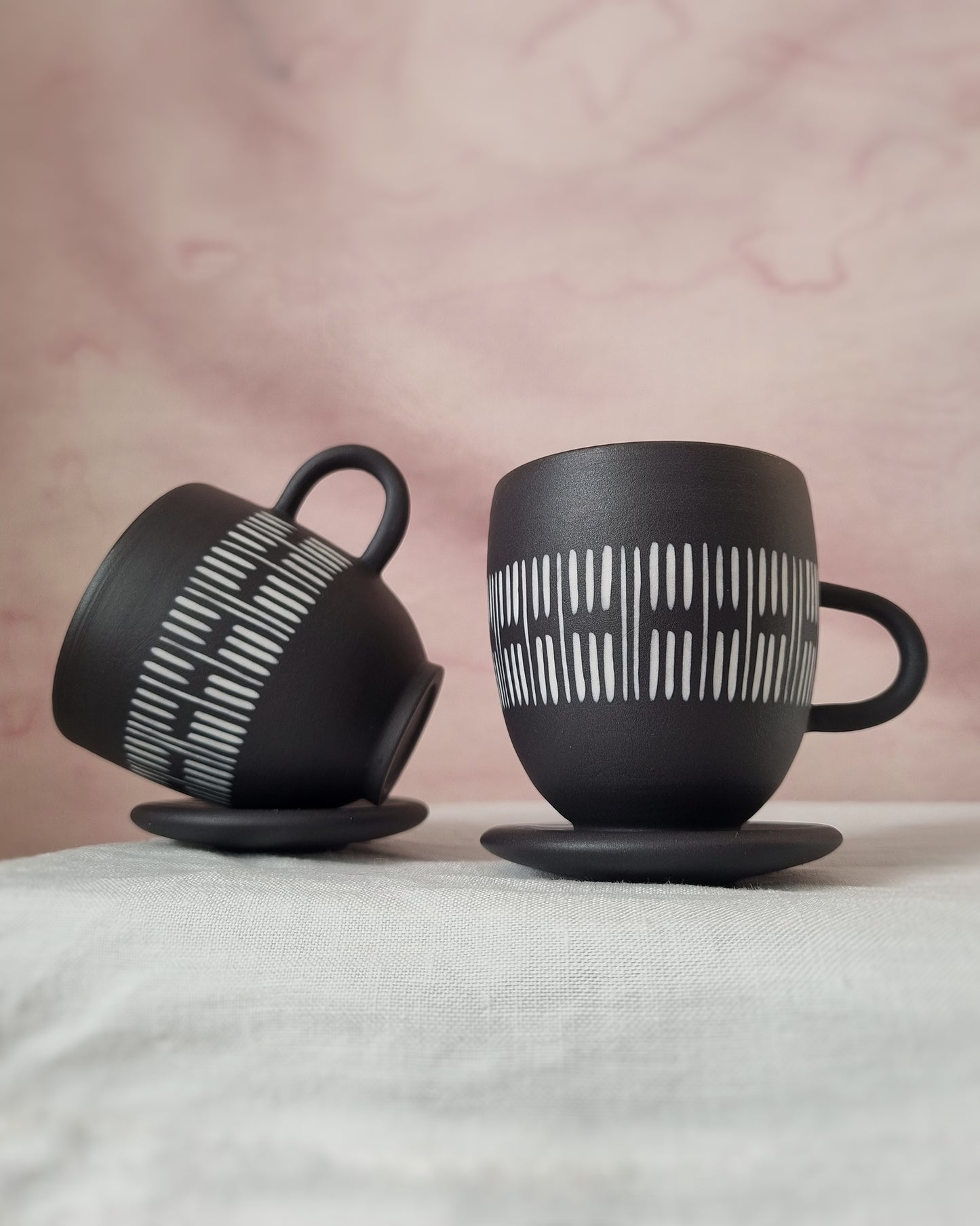 Tasse espresso 100ml en porcelaine noire, avec sous-tasse — B