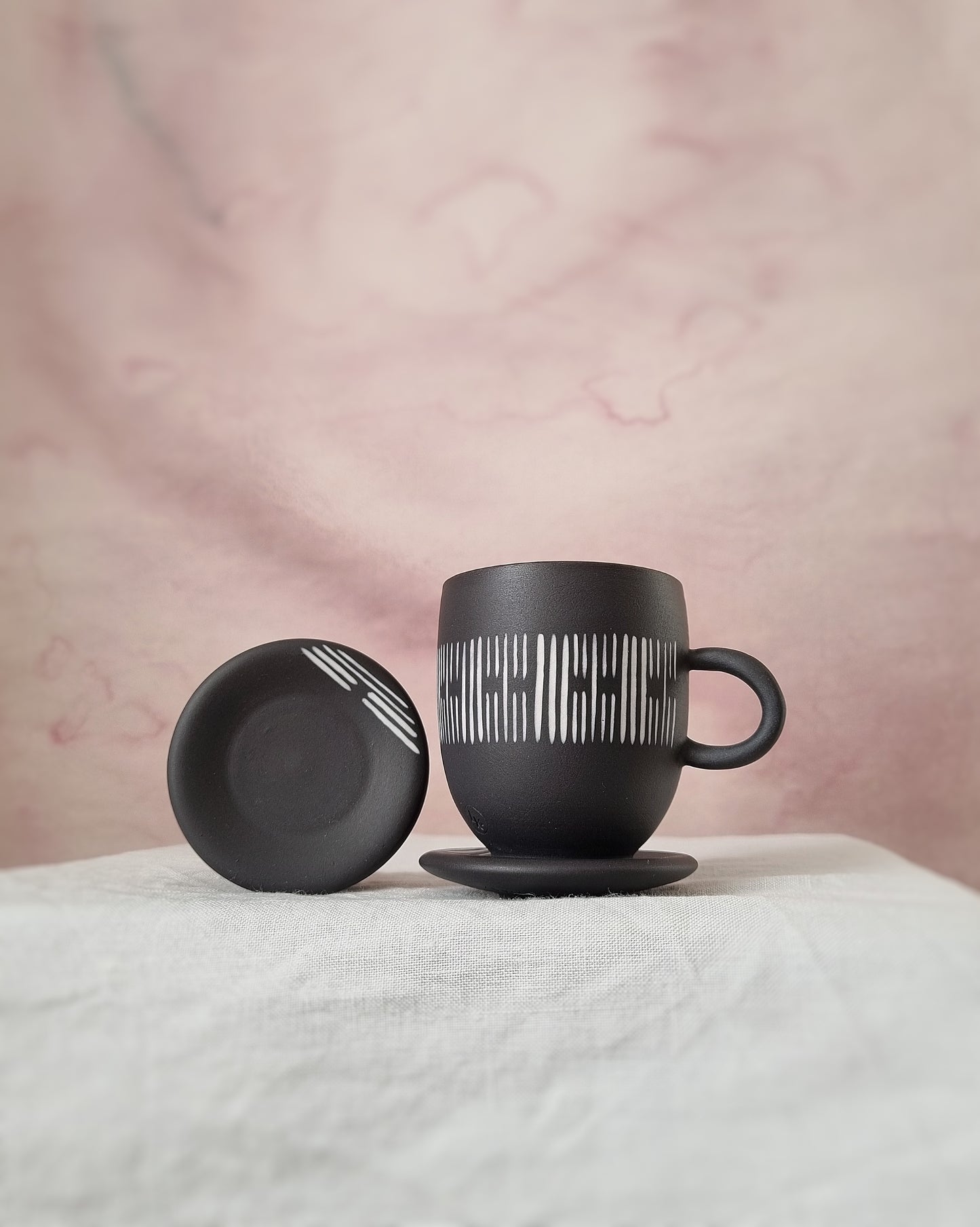 100ml black porcelain espresso cup and saucer — C