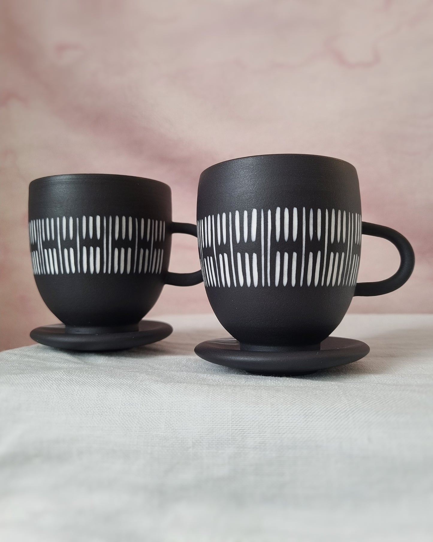 Tasse espresso 100ml en porcelaine noire, avec sous-tasse — B