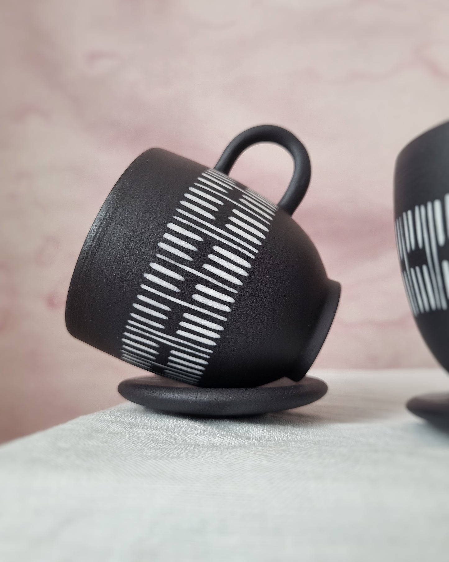Tasse espresso 100ml en porcelaine noire, avec sous-tasse — B