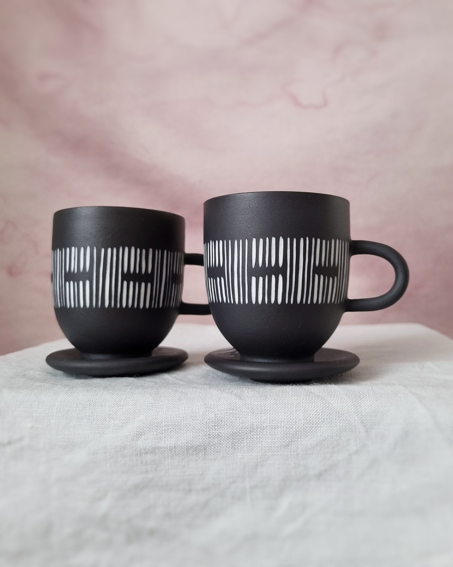 Tasse espresso 100ml en porcelaine noire, avec sous-tasse — D